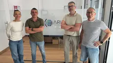Il team di Aria Sensing: da sinistra Emanuela e Alessio Cacciatori, Andrea Mario e Marco Poles