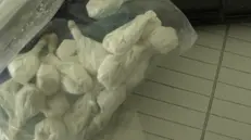 Dosi di cocaina sequestrate in una foto di archivio