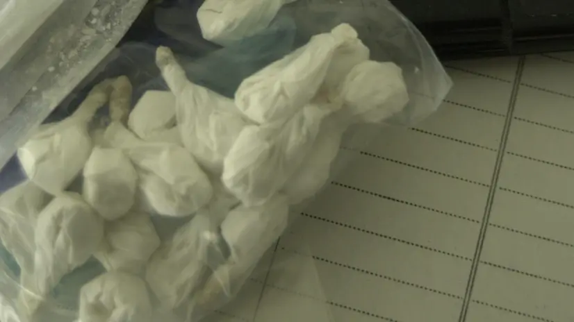 Dosi di cocaina sequestrate in una foto di archivio
