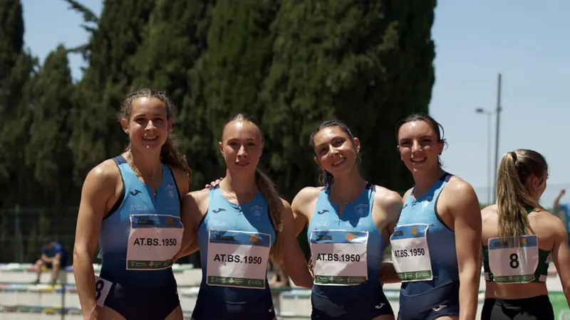 Le protagoniste della 4x400 dell'Atletica Brescia 1950 - Foto Cherubini/Atletica Brescia 1950