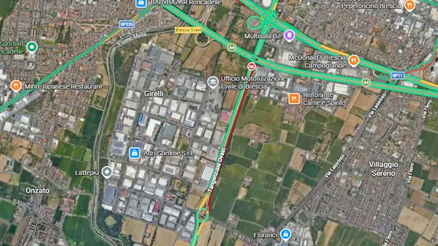 Il traffico in Tangenziale Ovest