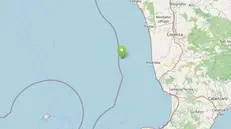 L'epicentro del terremoto