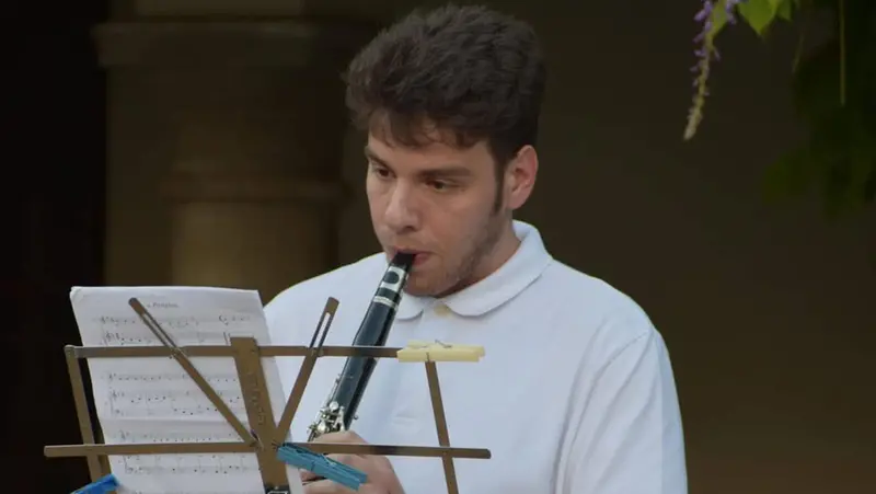 Pio Domenico Fazzolari con la banda di Roccafranca