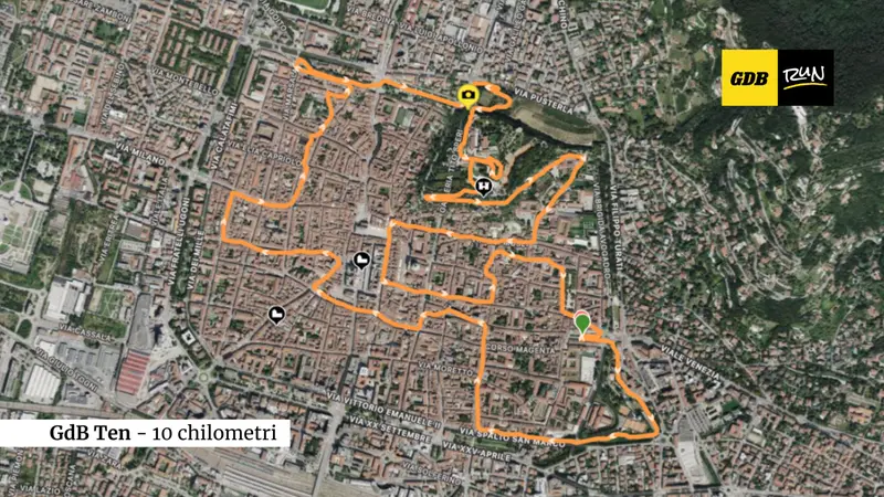 Il percorso della GdB Ten - 10 chilometri