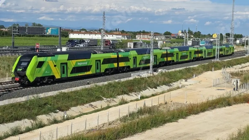 Il primo treno lungo la Tav Brescia-Verona - Foto David Campione