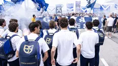La squadra ha ricevuto tutto l'incoraggiamento possibile prima di partire per Ascoli - foto new reporter