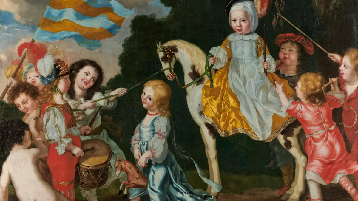 Bambini in un antico dipinto conservato al Museum of Sweden