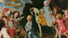 Bambini in un antico dipinto conservato al Museum of Sweden