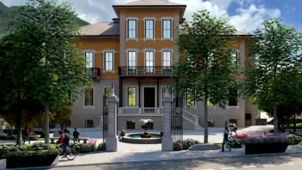 Un'elaborazione grafica di piazza Ghislandi