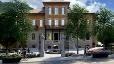 Un'elaborazione grafica di piazza Ghislandi