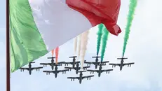 Le Frecce tricolori a Roma - Foto Ansa © www.giornaledibrescia.it