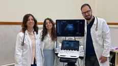 I tre medici dell'ambulatorio Mompiano cura con il nuovo ecografo carrellato