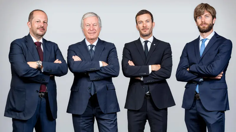 Da sinistra Claudio Filipponi con Roberto, Marco e Francesco Saccone