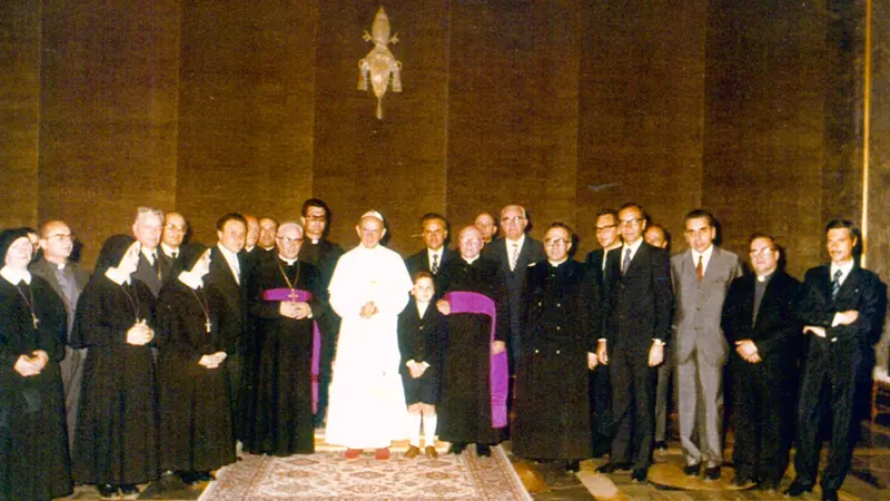 Il comitato promotore dell’Eremo di Bienno in udienza da Paolo VI nel 1973