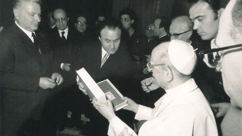 Il notaio Giuseppe Camadini in udienza da Paolo VI
