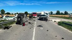 L'incidente frontale a Leno - © www.giornaledibrescia.it