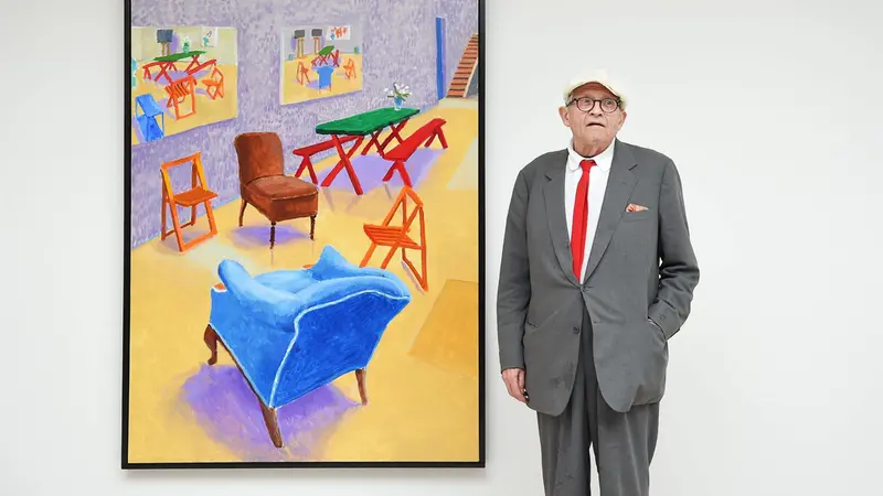 L'artista britannico David Hockney nel 2015 - Foto Ansa/Epa © www.giornaledibrescia.it