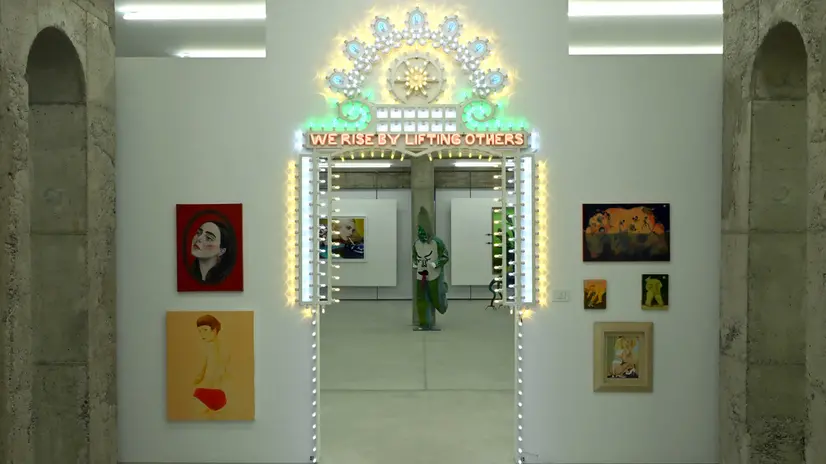 Alcune opere esposte allo Spazio Almag, la collezione d'arte di Umberta Gnutti Beretta