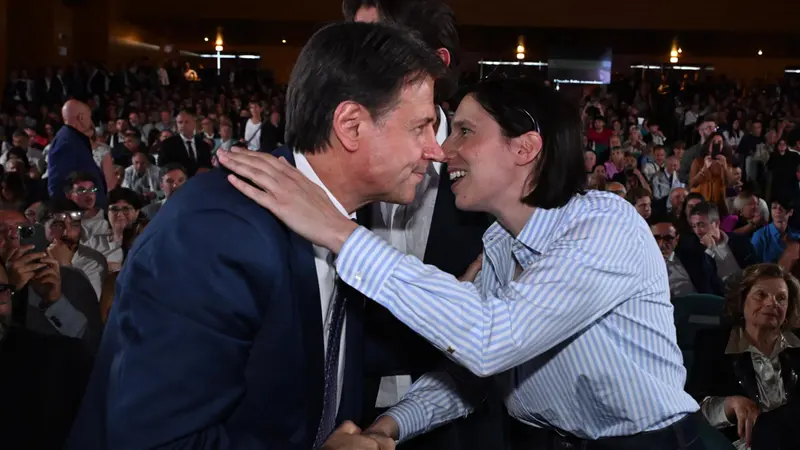 Giuseppe Conte ed Elly Schlein il 12 giugno a Roma - Foto Ansa © www.giornaledibrescia.it