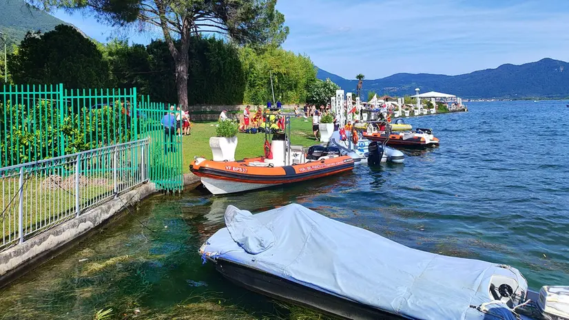 L'intervento a Predore sul lago d'Iseo