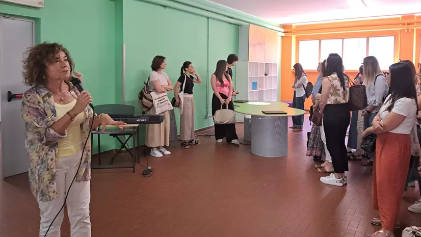 Un momento dell'inaugurazione dell'ex mensa