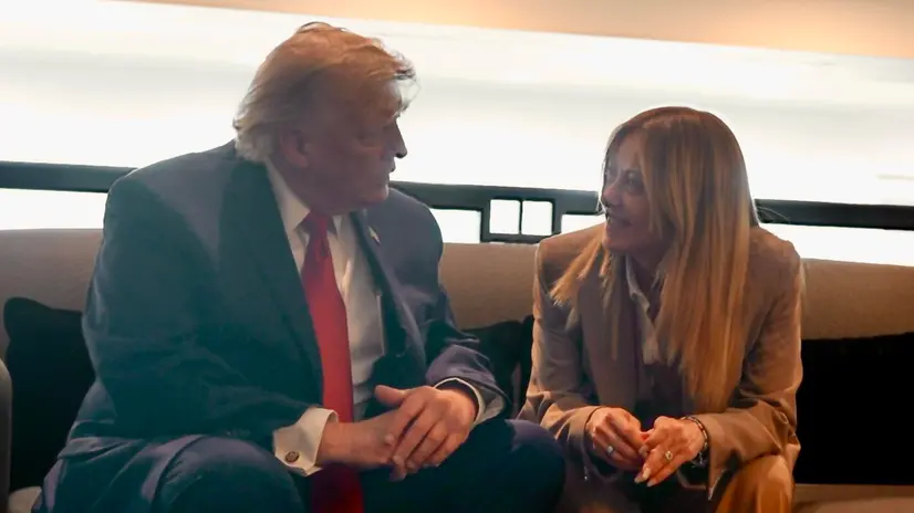 Donald Trump e Giorgia Meloni al G7 di Evian - Foto Uffio stampa Palazzo Chigi