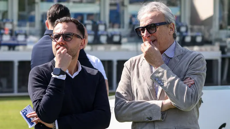 Il direttore sportivo Ferretti e il presidente Pasini - Foto New Reporter © www.giornaledibrescia.it