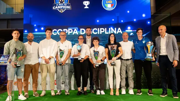 Le premiazioni della «Notte dei Campioni» della Lnd