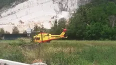 L'intervento dell'elisoccorso a Nuvolera