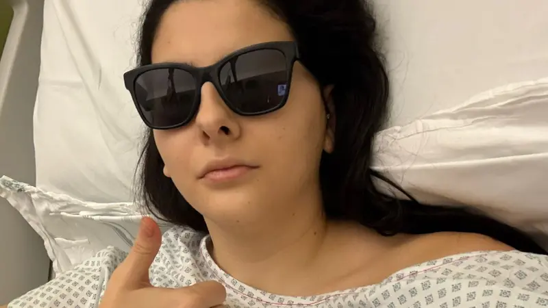 Michela durante un ricovero ospedaliero