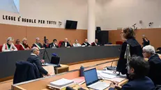 Un momento del processo che si sta celebrando in Corte d’assise