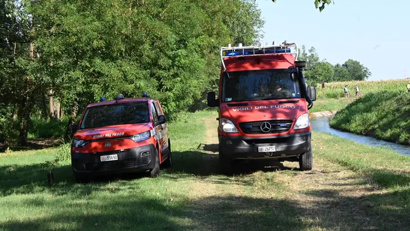 Annegato nel fiume Oglio: l'intervento a Calcio