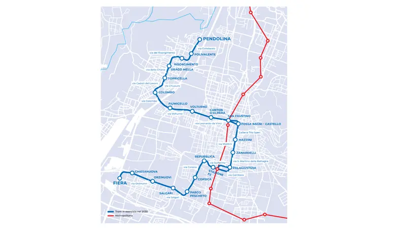 La linea del futuro tram