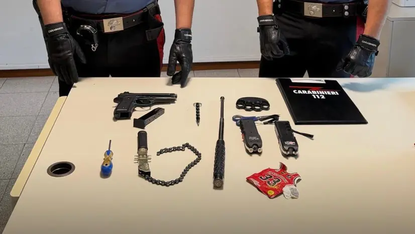 Le armi sequestrate dai carabinieri