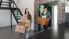 Una famiglia nella nuova casa