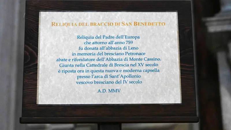 La descrizione della reliquia di san Benedetto