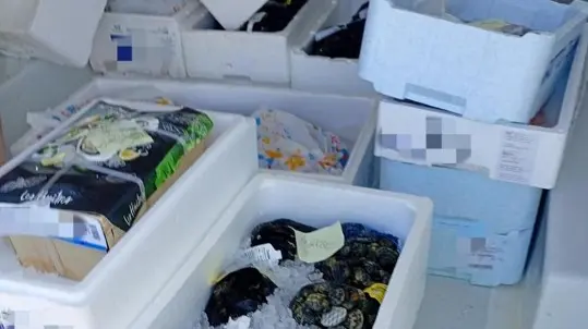 Gli alimenti sequestrati dalla Polizia