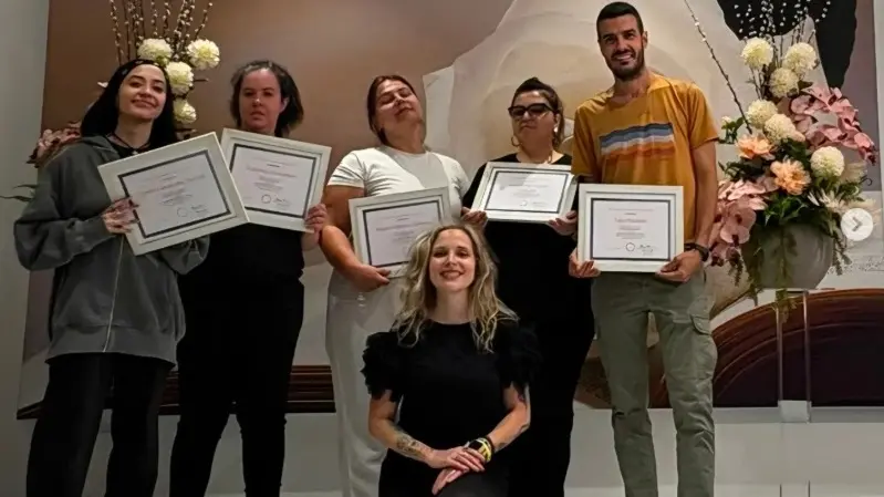 Irene Nonnis con gli allievi di Pontoglio
