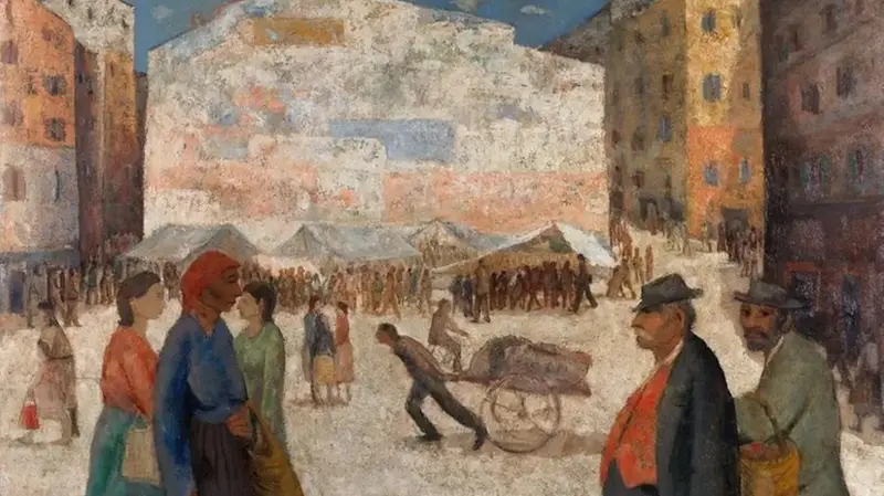 Mercato delle erbe, opera dell'artista Giacomo Bergomi