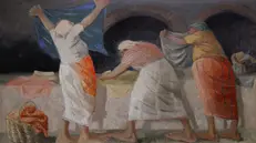 Tre lavandaie, parte della collezione Trattoria Mezzeria, di Giacomo Bergomi