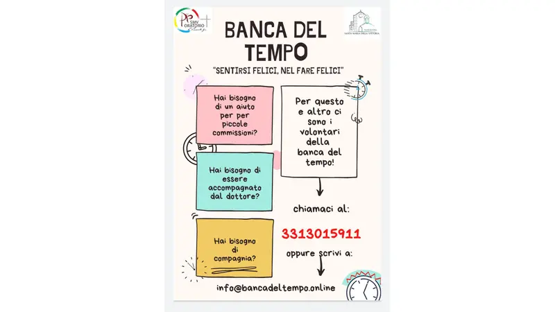 Il volantino della Banca del Tempo di Brescia