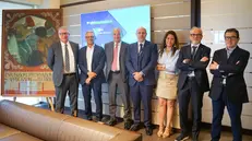 Lorenzo Angelini, Cesare e Giuseppe Pasini, Gianclaudio Torlizzi, Isabella Manfredi, Giovanni Pasini e Vincenzo Maragliano © www.giornaledibrescia.it