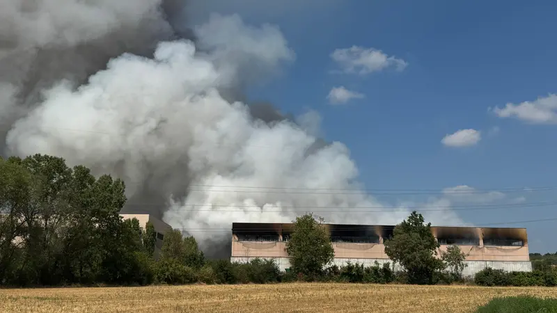 La nube generata dall'incendio a Lonato - © www.giornaledibrescia.it
