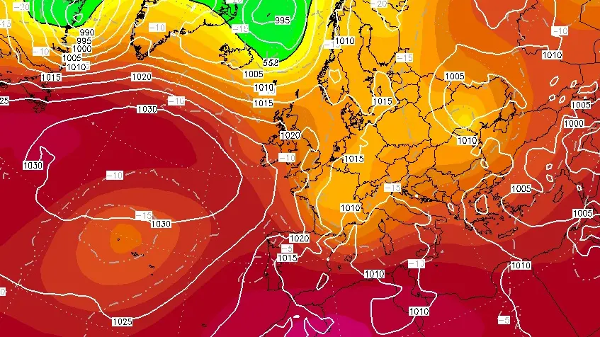Cartina con concentrazioni di calore - Foto www.wetterzentrale.de