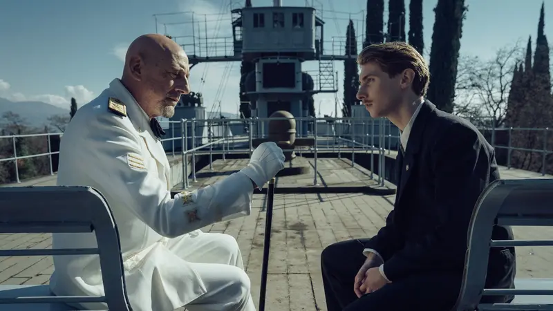 D'Annunzio-Castellitto sulla Nave Puglia in una scena del film «Il Cattivo Poeta» - © www.giornaledibrescia.it