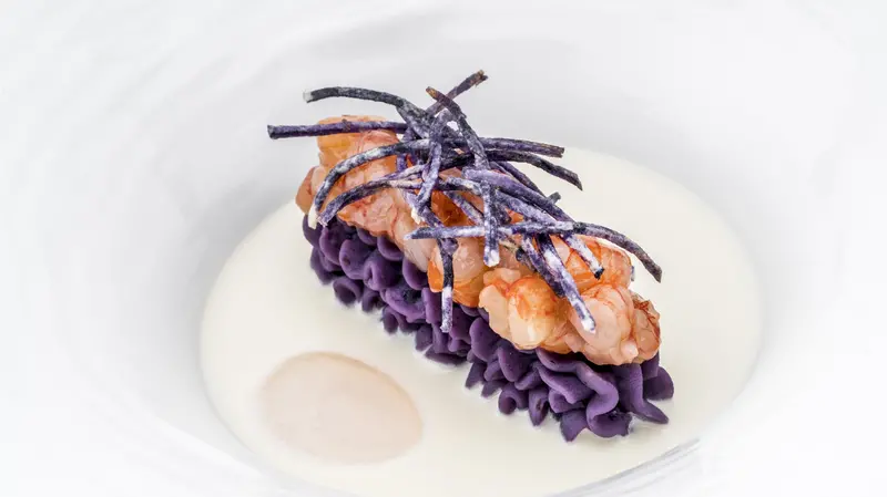La patata viola, il gambero rosso e il Franciacorta