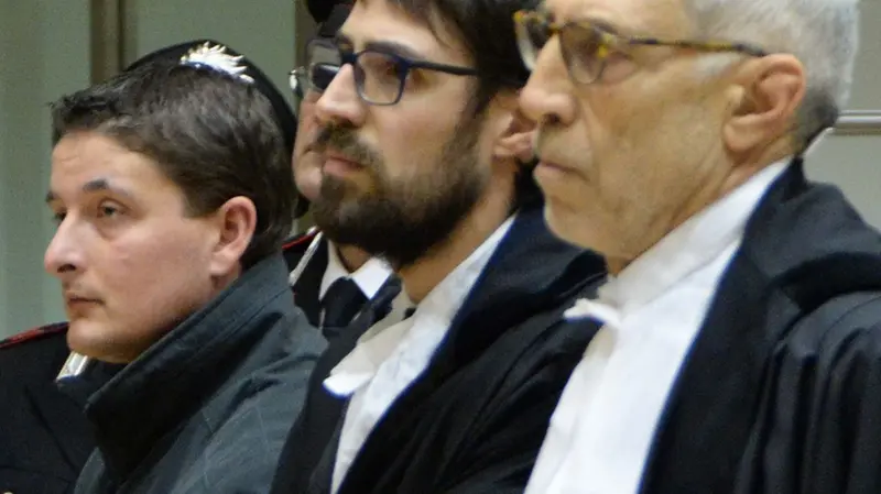 Mirco Franzoni in aula durante il processo