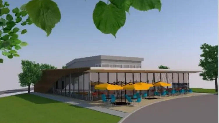 Un'immagine del progetto del locale in piazza Mercato