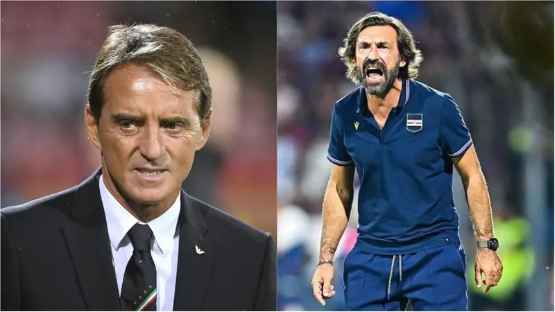 Roberto Mancini e Andrea Pirlo