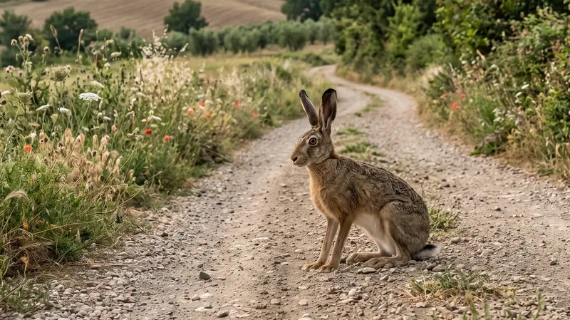 Una lepre in un campo